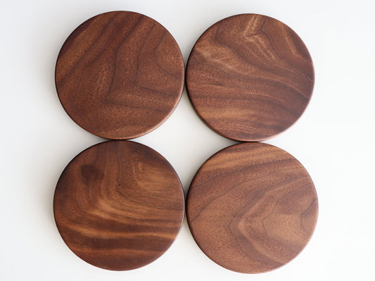 The Singular Series: Handcrafted Coaster Set, Walnut